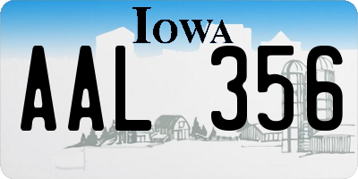 IA license plate AAL356