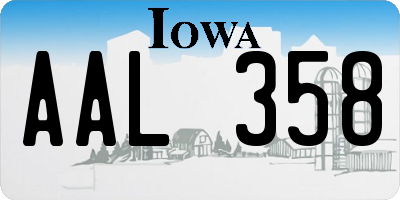 IA license plate AAL358