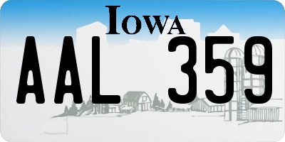 IA license plate AAL359