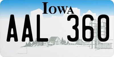 IA license plate AAL360