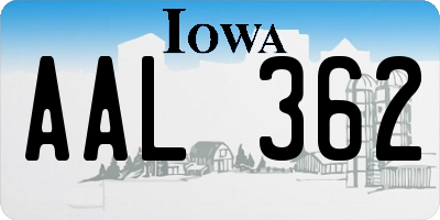 IA license plate AAL362