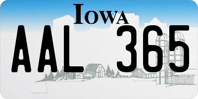IA license plate AAL365