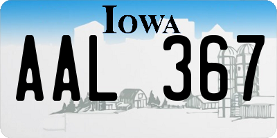 IA license plate AAL367