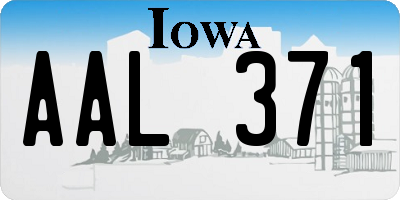 IA license plate AAL371