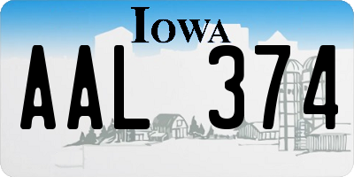 IA license plate AAL374