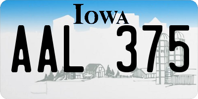 IA license plate AAL375