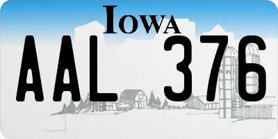 IA license plate AAL376