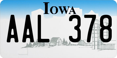 IA license plate AAL378