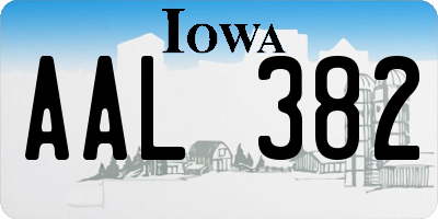 IA license plate AAL382