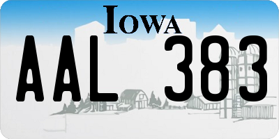 IA license plate AAL383