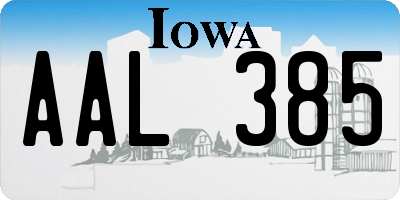 IA license plate AAL385