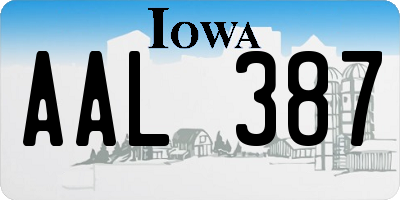 IA license plate AAL387
