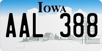 IA license plate AAL388