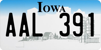 IA license plate AAL391