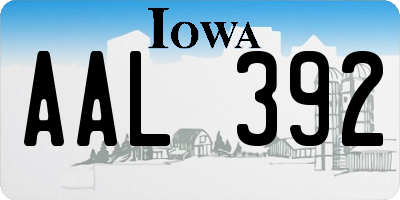 IA license plate AAL392
