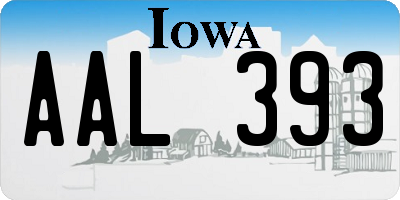 IA license plate AAL393