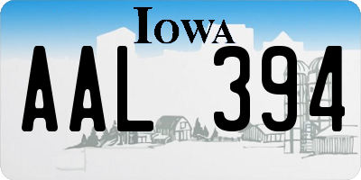 IA license plate AAL394