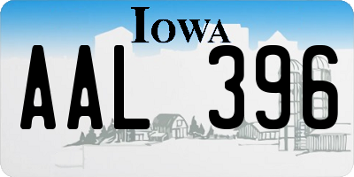 IA license plate AAL396