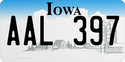 IA license plate AAL397