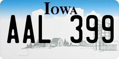 IA license plate AAL399