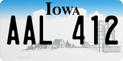 IA license plate AAL412