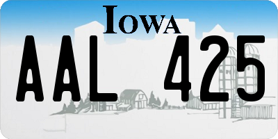 IA license plate AAL425