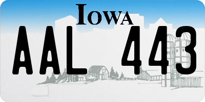 IA license plate AAL443