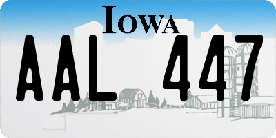 IA license plate AAL447