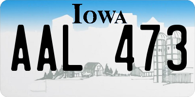 IA license plate AAL473