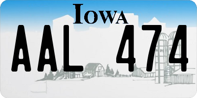 IA license plate AAL474