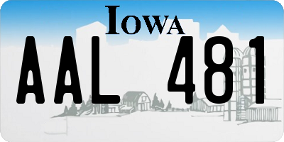 IA license plate AAL481