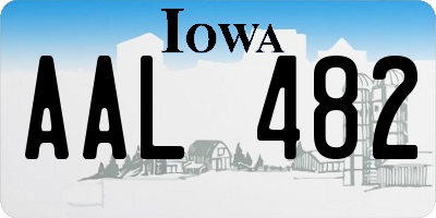 IA license plate AAL482