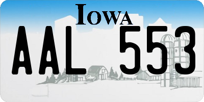 IA license plate AAL553