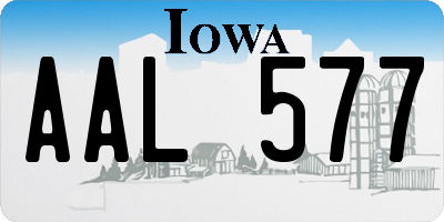 IA license plate AAL577