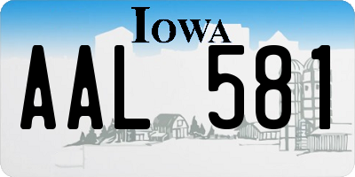 IA license plate AAL581