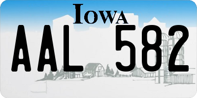 IA license plate AAL582