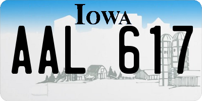 IA license plate AAL617