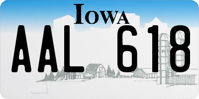 IA license plate AAL618