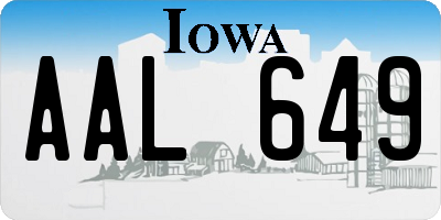 IA license plate AAL649