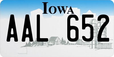 IA license plate AAL652