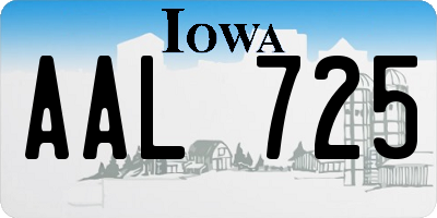 IA license plate AAL725