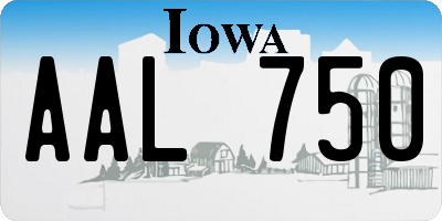 IA license plate AAL750