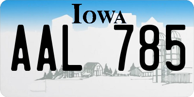 IA license plate AAL785