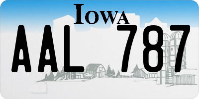 IA license plate AAL787