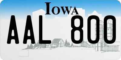 IA license plate AAL800