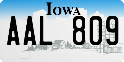 IA license plate AAL809