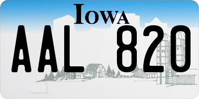 IA license plate AAL820