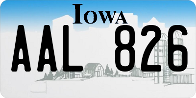 IA license plate AAL826