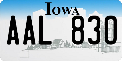 IA license plate AAL830