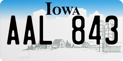 IA license plate AAL843